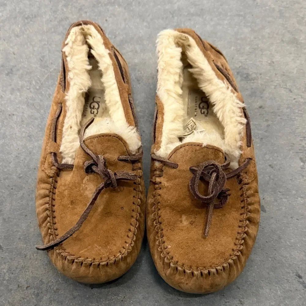 UGG Tan Suede Moccasin Slippers
